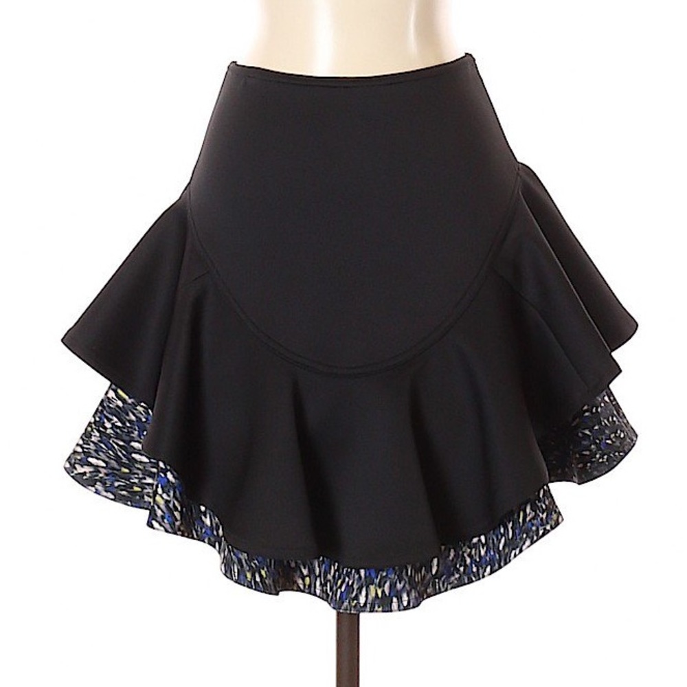 NWT Yigal Azoruel feather scuba ruffle skirt